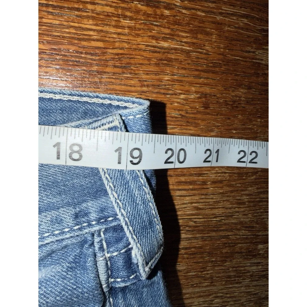 True Religion Straight Fit Jeans Mens 38 Medium Wash Denim Baggy Flap Pocket